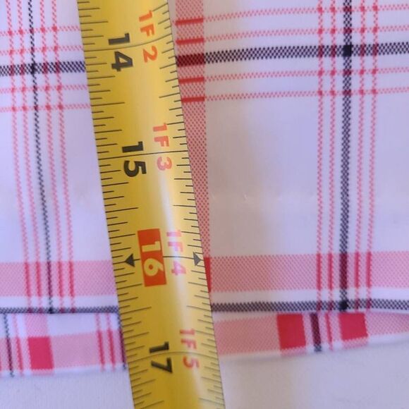 Izod XFG Womens Active Checker Slit Back Pink White Black Mini Skirt Skort Sz 6 - Picture 11 of 15
